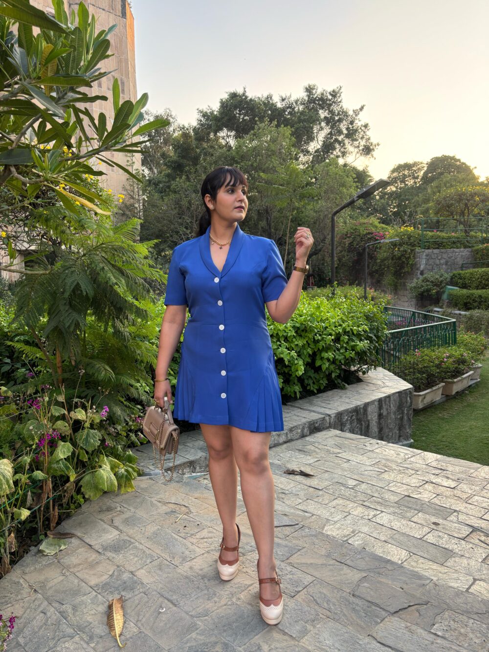 Royal blue coat dress